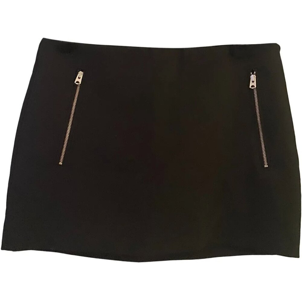 NEW - Wilfred (Aritzia) - Black Mini Skirt with Zippers - size 6